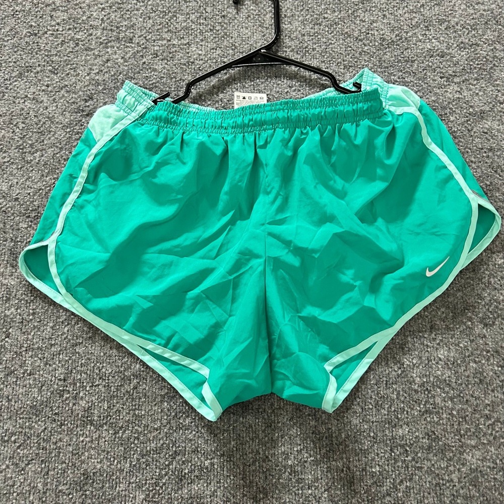 Nike Shorts Womens Size L Teal Green Dri-Fit Running Athletic Elastic Waist